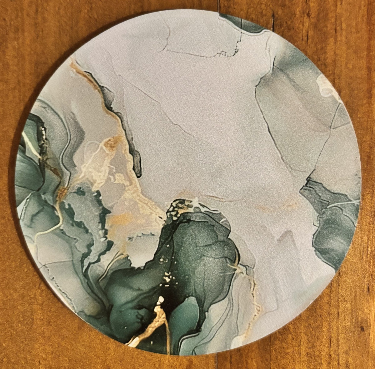 Candle Coaster - Green Marble